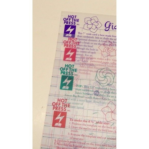 Hot Off The Press Giant Card Stencil Cut-Out Star Spiral Flower Lot of 4 - Picture 3 of 8